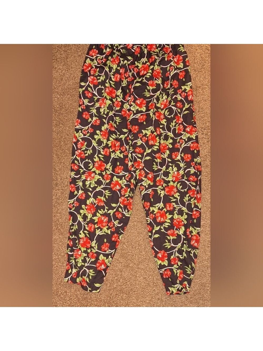 Women's Floral Rose Ankle Length Legging Pants